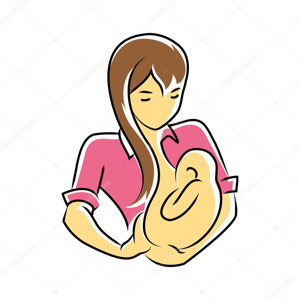 breastfeeding mom symbol illustration design