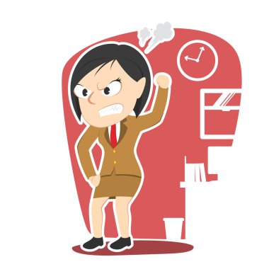 kızgın iş kadın illüstrasyon tasarımı