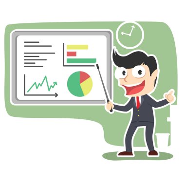 işadamı veren sunu illüstrasyon tasarımı