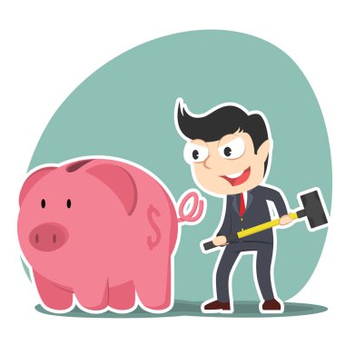 kumbara kıracak işadamı