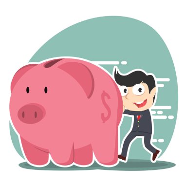 işadamı iterek büyük kumbara