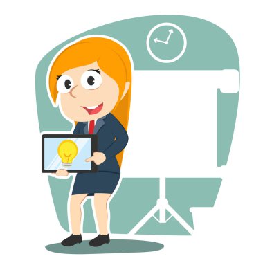 işkadını sunu tablet ile onun fikri