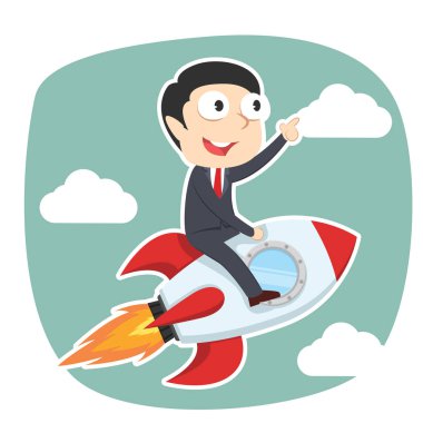 işadamı roket illüstrasyon tasarımı