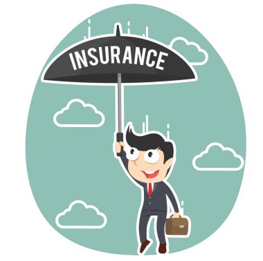 işadamı ile sigorta şemsiye paraşütle atlama