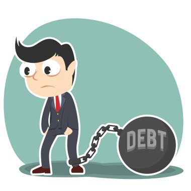 işadamı borç demir top ile bağlı