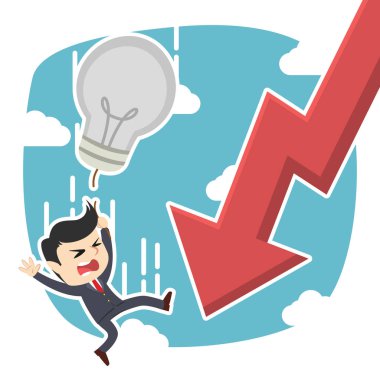 işadamı sonbahar onun fikir ve grafik ile birlikte 