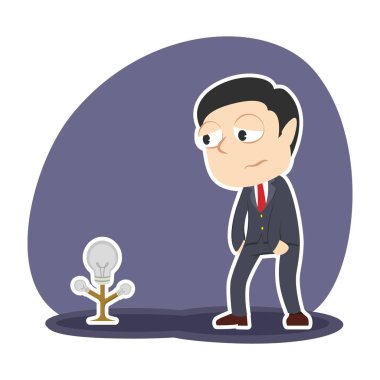 işadamı loş ampul ağaç