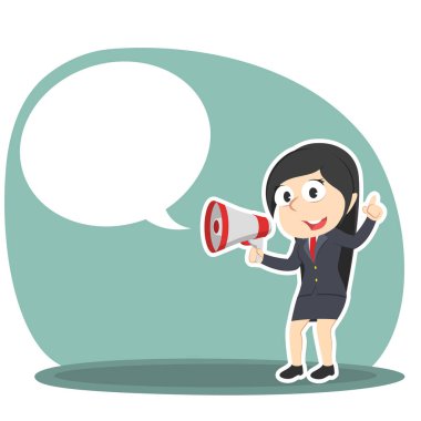 işkadını megafon ve belirtme çizgisi