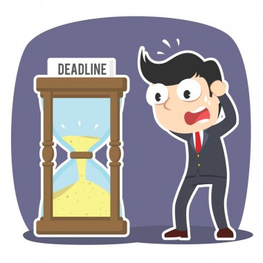 işadamı son kum saati ile panik içinde