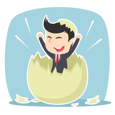 businessman hatched from egg clipart