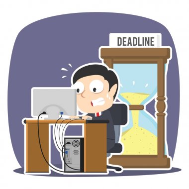 işadamı panik son kum saati ile çalışma