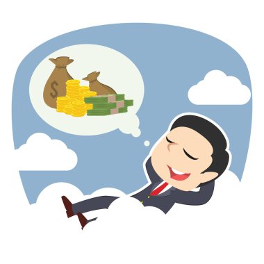 para hakkında düşünme bulutlar üzerinde rahatlatıcı işadamı