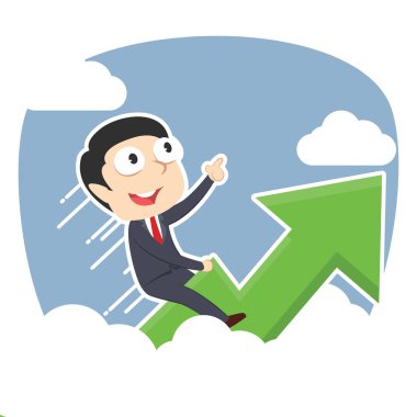 işadamı binme grafik bulutlar ile