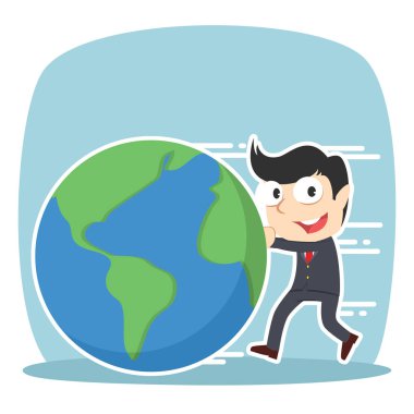 işadamı iterek dünya illüstrasyon victor