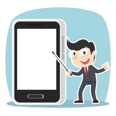 işadamı sunan boş smartphone