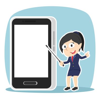işkadını sunan boş smartphone