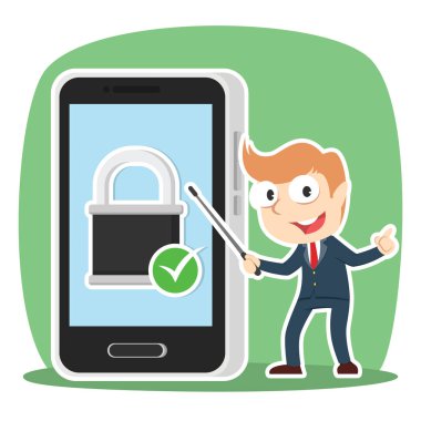 işadamı sunan güvenli smartphone