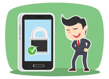 işadamı ile güvenli smartphone