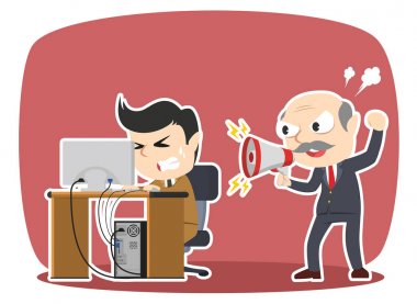 Patron onun stresli erkek çalışanlara bağırmak