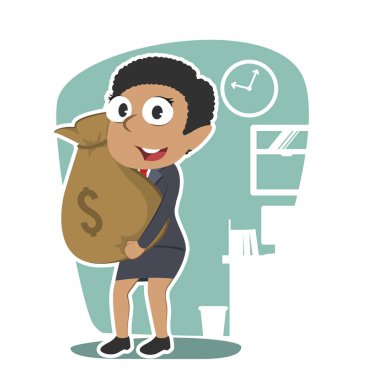 Afrika işkadını para çuval holding