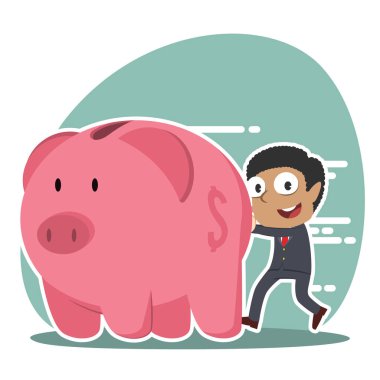 işadamı iterek büyük kumbara