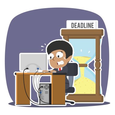 Afrika işkadını panik son kum saati ile çalışma