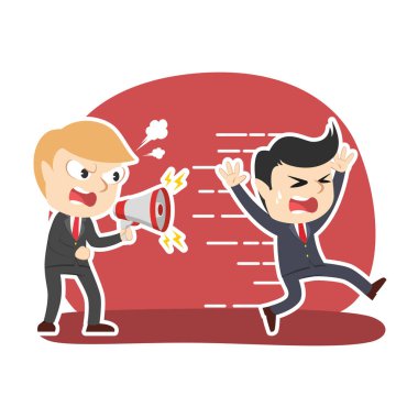 işçi çalıştırmanın megafon ile bağırıp işadamı