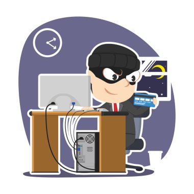 hırsız işadamı dizüstü kullanarak şirket hesabı banka hacking