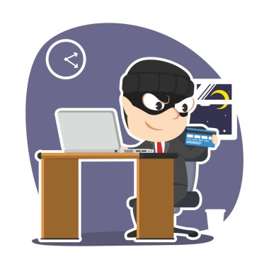 hırsız işadamı dizüstü kullanarak şirket hesabı banka hacking