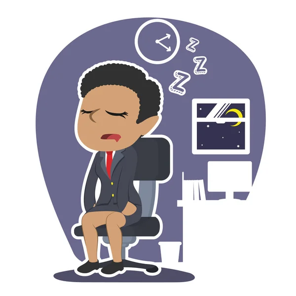 African Businesswoman Fall Asleep — Stock Vector