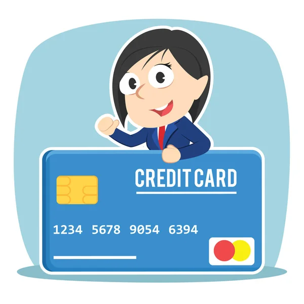 Businesswoman Big Credit Card Stock Illustration