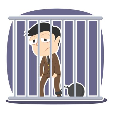 işadamı hapisteki illüstrasyon victor