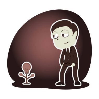 retro tarzı işadamı loş ampul ağaç