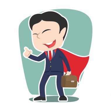 Süper Çinli işadamı illüstrasyon tasarımı