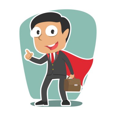 Süper Hintli işadamı illüstrasyon vektör