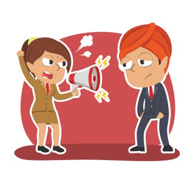 Hint işkadını erkek çalışanlara bağırarak