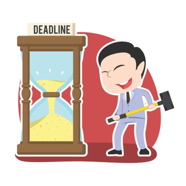 Asya işadamı istediğiniz son tarihi çekiç ile kum saati kırmak için