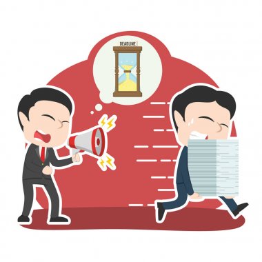 Onun çalışan için son tarih bağırıyor Asya iş adamı