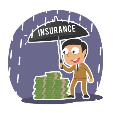 Hintli işadamı mali parasını korumak için sigorta şemsiye kullanarak