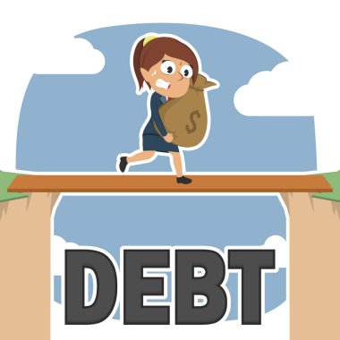 Hint işkadını para çuval borç cliff arasında taşıma
