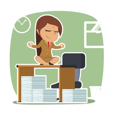 Hint işkadını onun çalışma masası üzerinde meditasyon