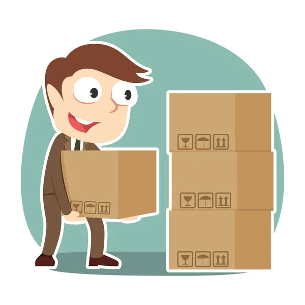 Επιχειρηματίας Σωρό Κουτιά — Διανυσματικό Αρχείο