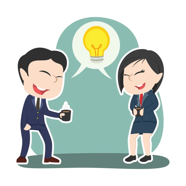Chinese Business Couple Discussing Idea — Stock Vector