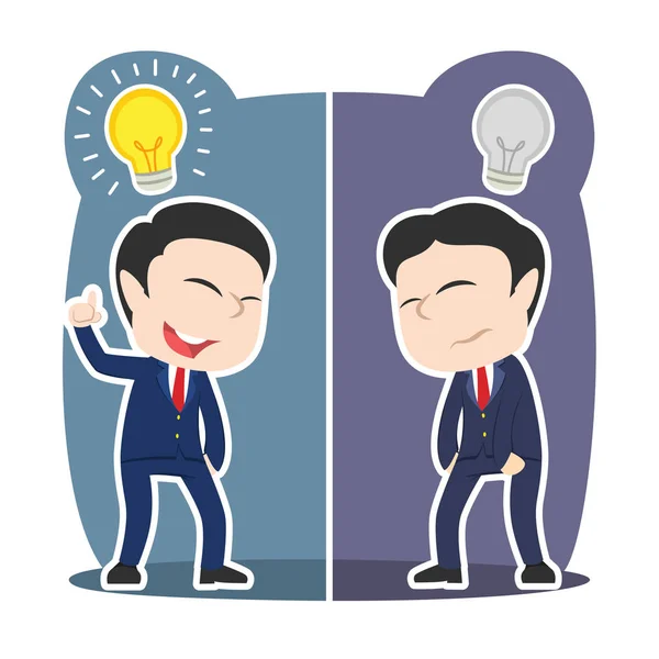 Asiático Hombre Negocios Con Diferente Idea — Vector de stock