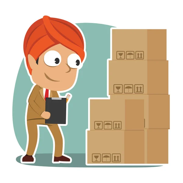 Hintli işadamı paketleri kontrol
