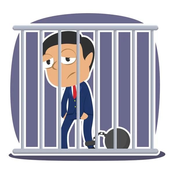 Businessman Jailed Illustration Victor — Stock Vector