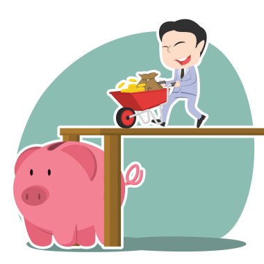 el arabası para kumbara iterek Asya iş adamı