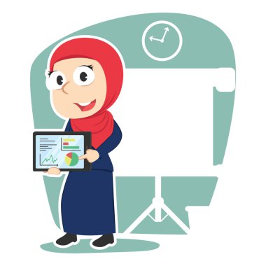 sunu tablet ile Arap iş kadını