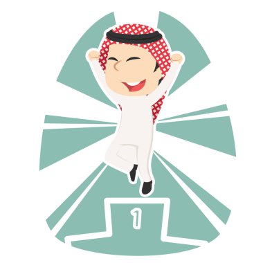 arabian businessman champion illustration design clipart