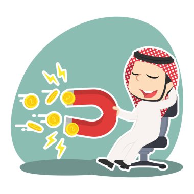 Arap işadamı para çekmek için mıknatıs kullanarak rahatlatıcı